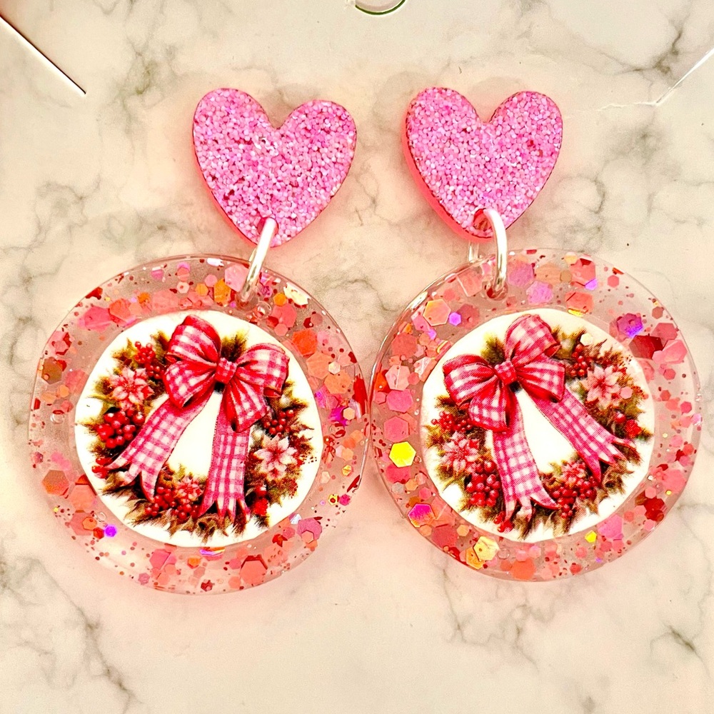 Acrylic Wreath Earrings
